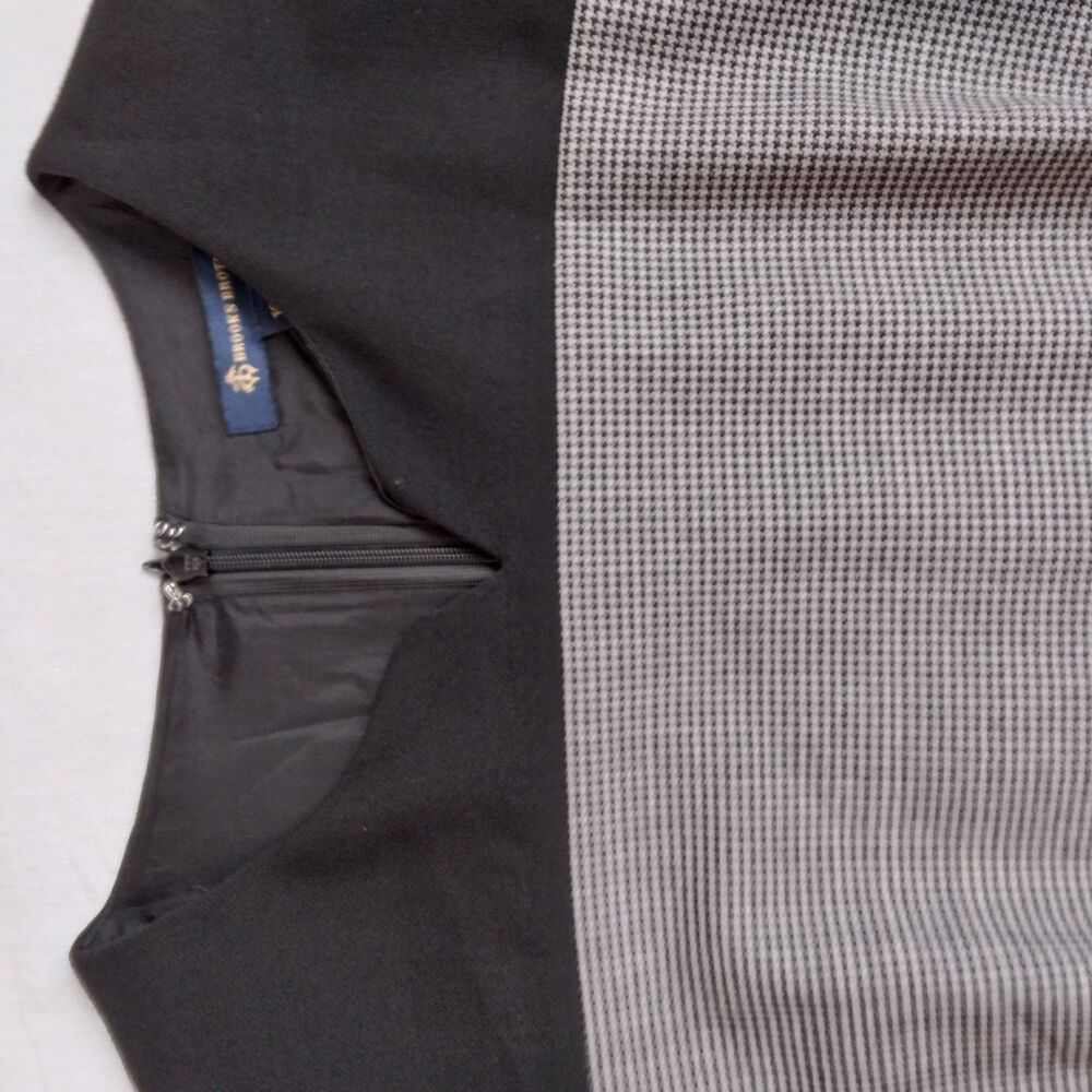 Brooks Brothers Dress Shift Sheath Houndstooth Black Career Women's Size 12P - Picture 5 of 12